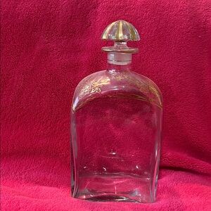 Jerez Spain 1930s Liquor Decanter Gold Grapes Bottle With Glass Stopper 750ml